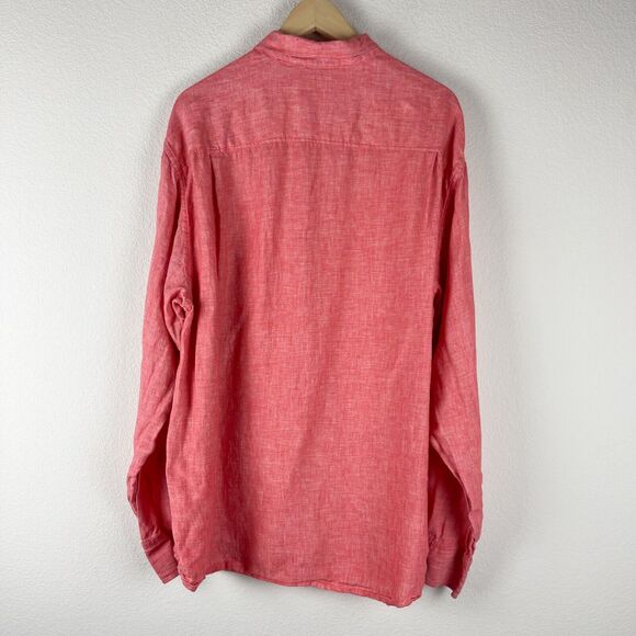 Tommy Bahama Linen Shirt Mens XL Pink Red Relaxed Button Up Hawaiian Tropical - Picture 7 of 13